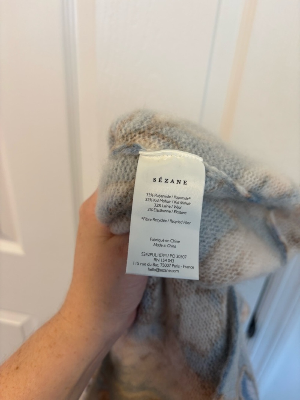 Sézane Hélène Jumper Size Small Wool Blend Knit Sweater Relaxed Fit French Chic - Picture 9 of 12